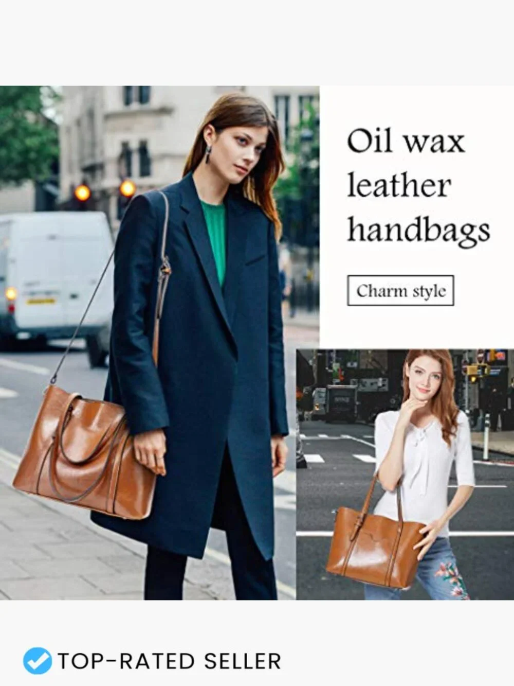 Faux Leather Tote Bag Top Handle Satchel Purse Work Shoulder Crossbody